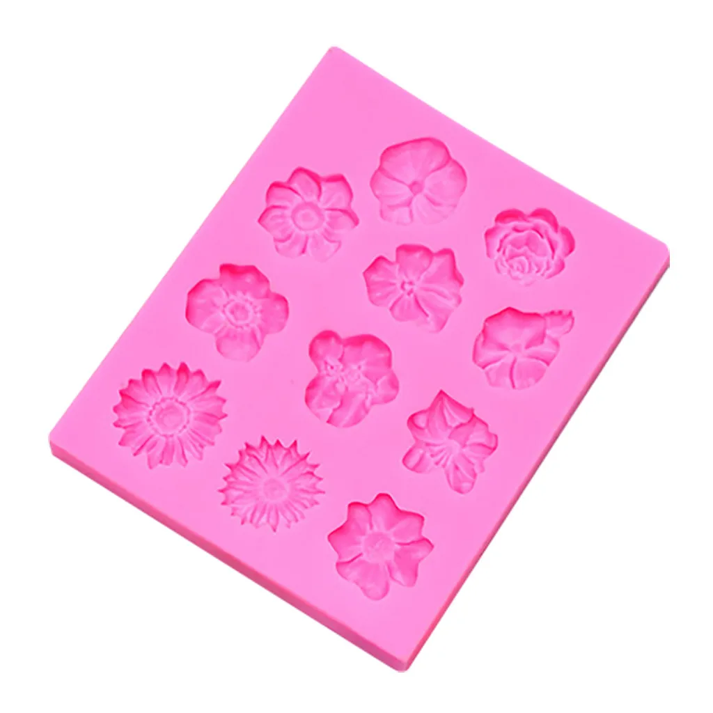 3D роза с рисунком &quotПодсолнух&quot изделия из сахара форма для торта DIY вечерние