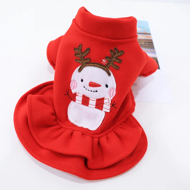 

Dog Clothing Autumn Winter Warm Woolen Coat Christmas Elk Festival Costume Puppies Warm French Bulldog Teddy Chihuahua Pet Cat