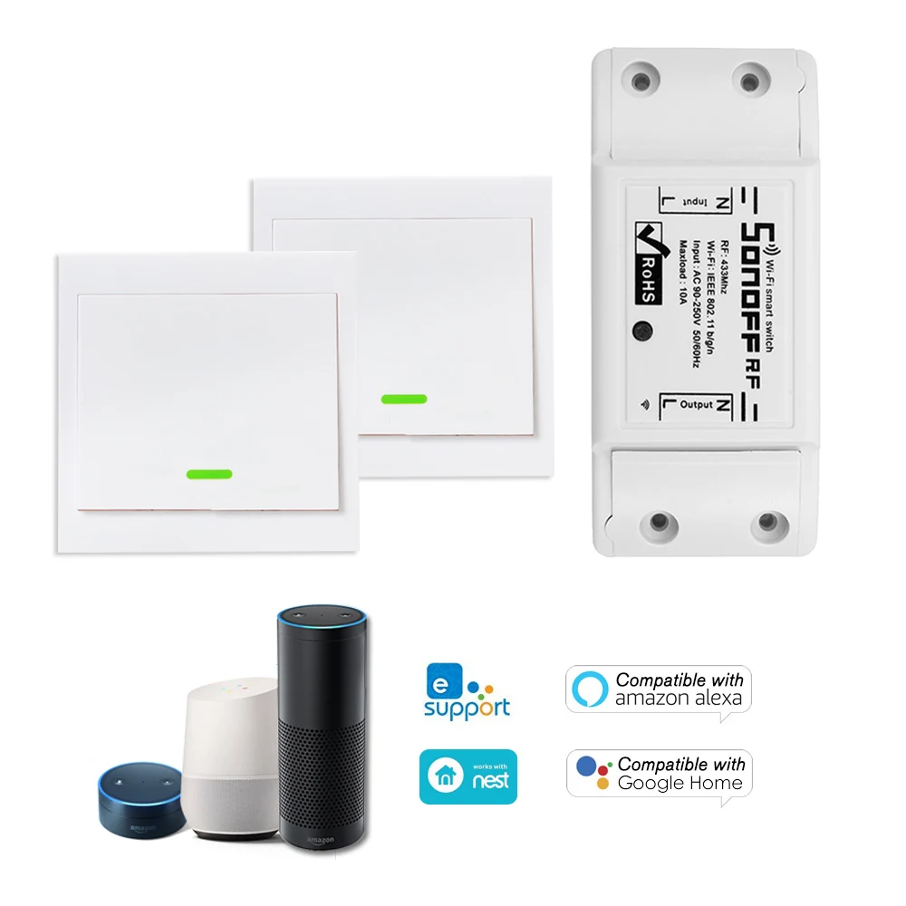 Панель переключателя SONOFF 86 типа вкл/выкл 433 МГц радиочастотный Wi Fi пульт