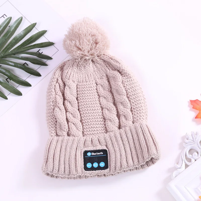 Коричневый Xiaomi Youpin, вязаная шапка для волос, Bluetooth, теплая, для улицы, для леди, музыкальная шапка, осень и зима, для путешествий, модная, мягкая и удобная - Цвет: Коричневый