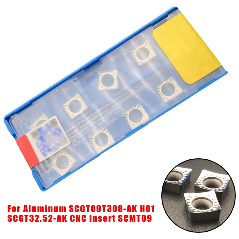 

For Aluminum SCGT09T308-AK H01 SCGT32.52-AK CNC Insert SCMT09 Lathe Tool 10pcs