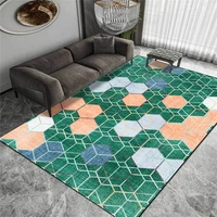 northern european style rug pink green blue plaid diamond geometric carpet living room bedroom bed blanket kitchen floor mat