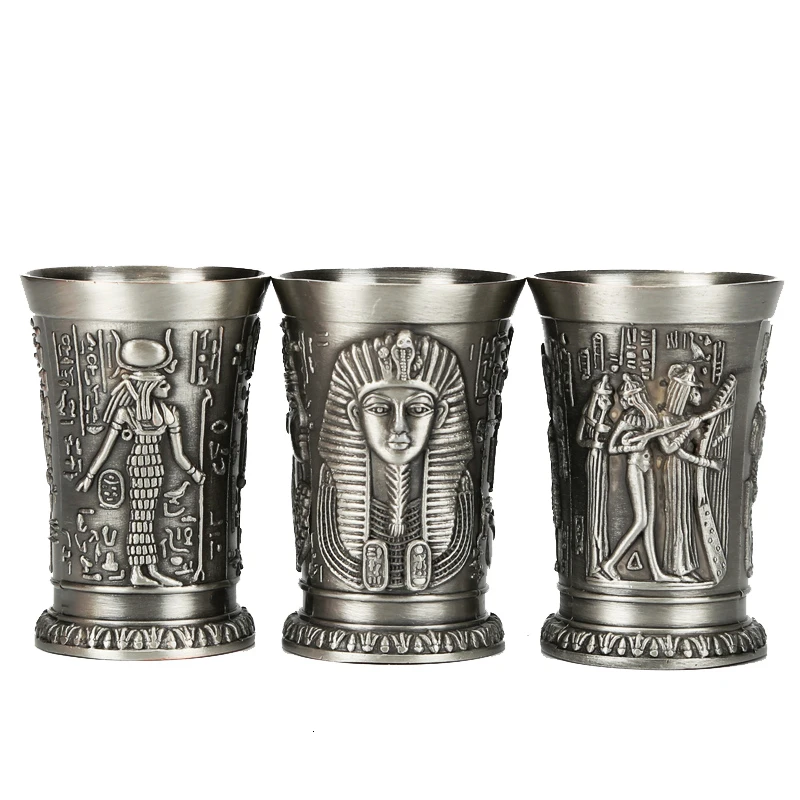 

The Revenant Film Some Style Metal Shot Glass Set Ancient Egypt Myth Cleopatra Rameses Ra Relief B52 Cocktail Wine Glasses Cup
