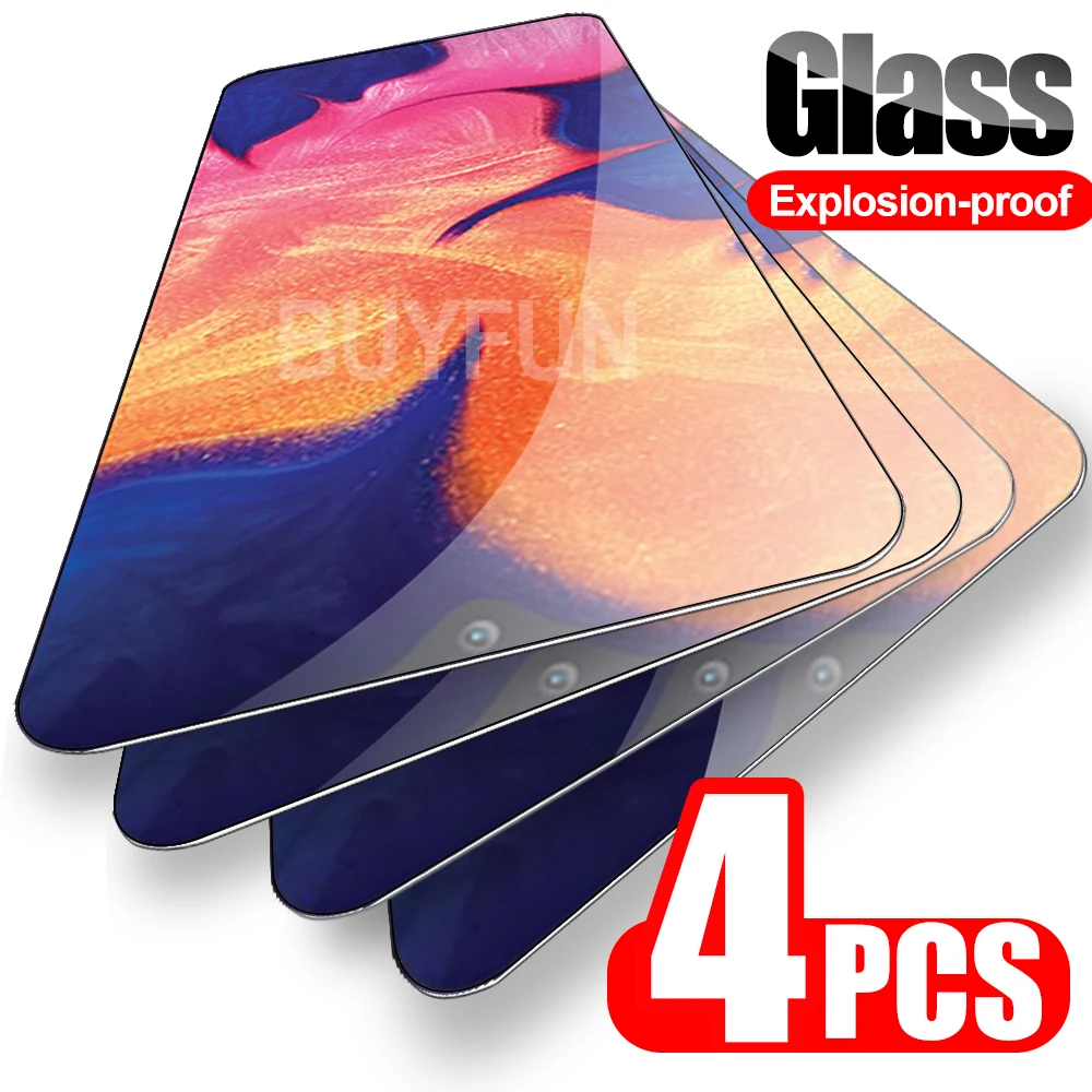 

4PCS Safety Glass For Samsung Galaxy A10 A10S A10E Full Cover Protective Samsun A 10 A E 10A 10E Transparent Film Tempered Glas