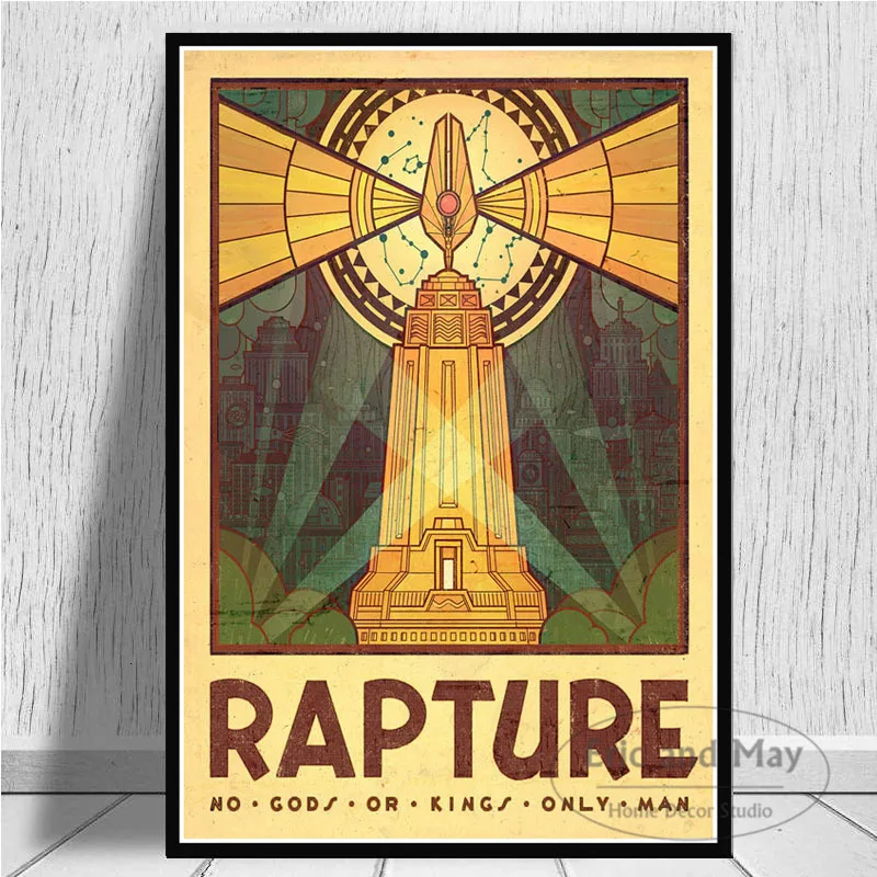 Постеры и принты на холсте настенные картины с изображением видеоигр Bioshock Rapture