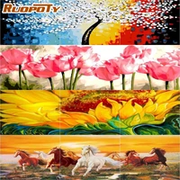 ruopoty frame painting by numbers landscape diy canvas picture hand painted oil painting figure home decoration