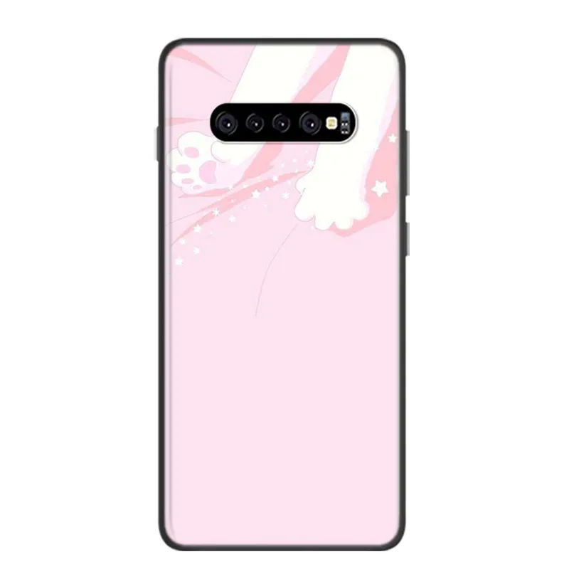 Silicone Cover Black Big Eye Cat For Samsung Galaxy S21 S20 FE Ultra S10 S10e Lite S9 S8 S7 S6 Edge Plus Phone Case