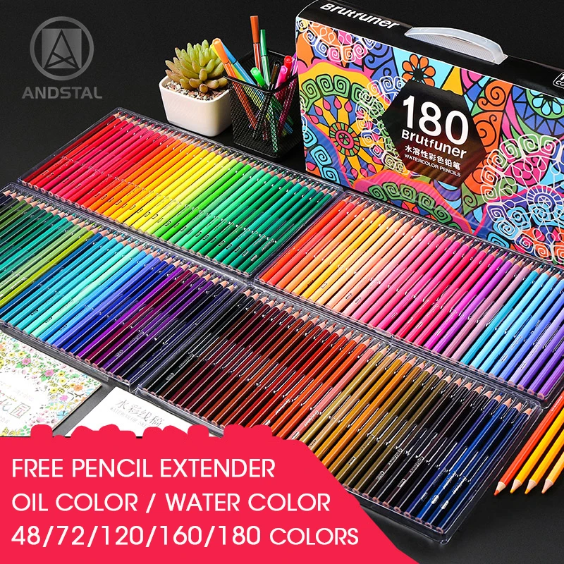 

Новинка Andstal 48/72/120/160/180 Профессиональный фотографический набор акварельные разноцветные цветные карандаши