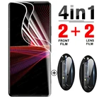 Гидрогелевая пленка 4 в 1 для Sony Xperia 1 iii, мягкий чехол из ТПУ для Xperia 1, 5, 10, ii, iii, Защитная пленка для объектива камеры, не стекло