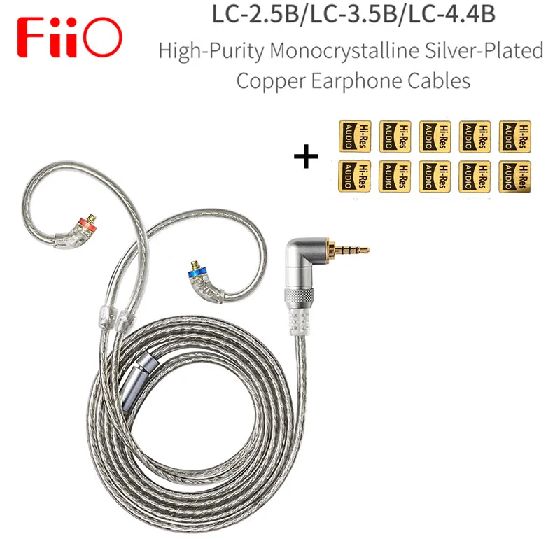 FiiO LC-2.5B/3.5B/4.4B MMCX сбалансированный Наушники Замена кабеля 4 нити высокой чистоты