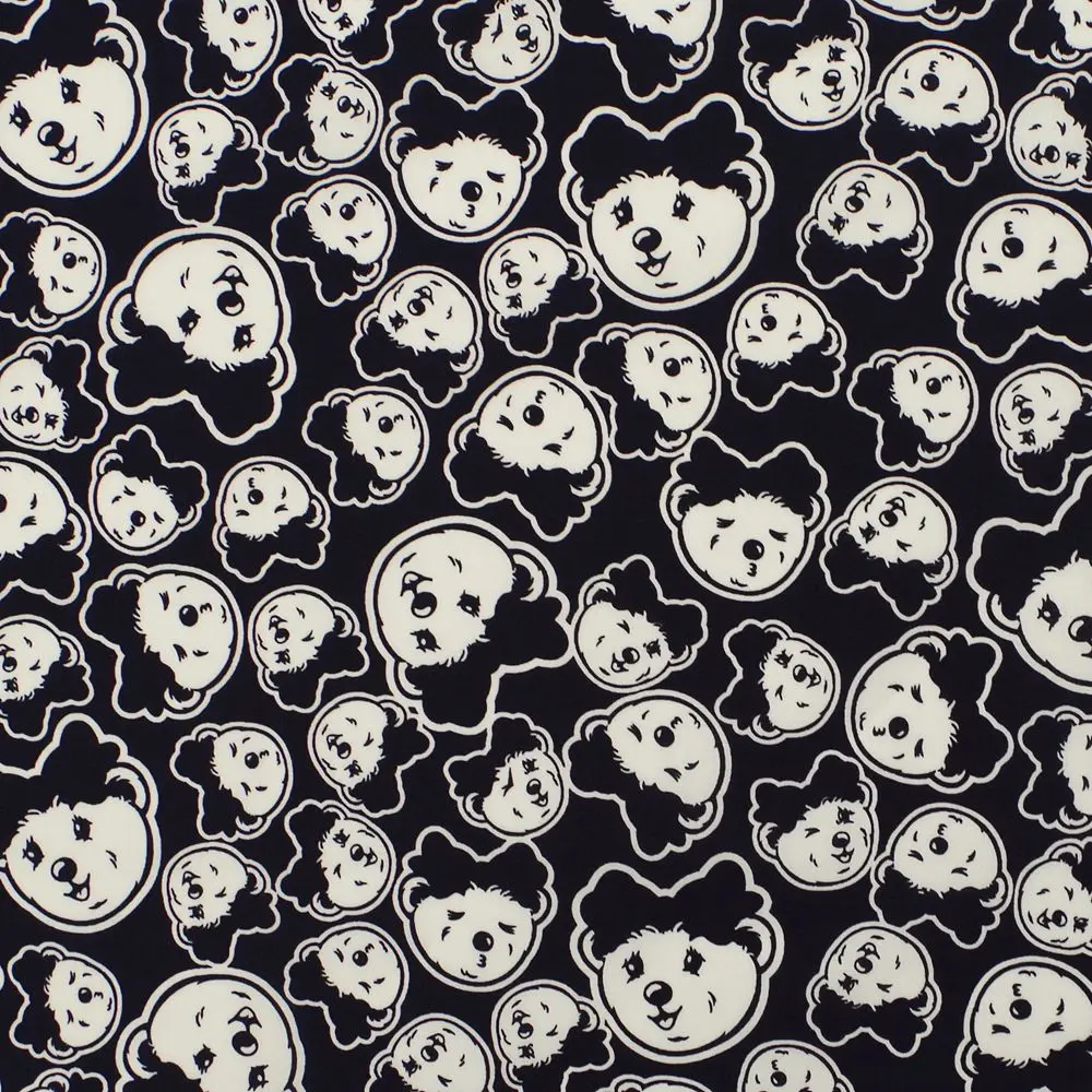 1 ярд улыбающееся лицо на темно синем фоне печатный хлопковый тканый материал