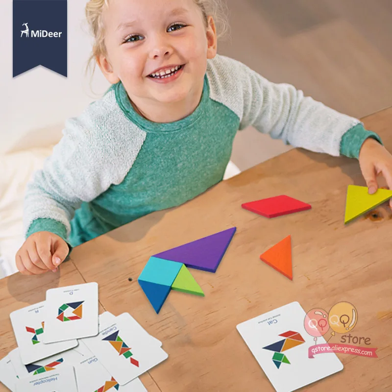 MiDeer Tangram деревянная головоломка Обучающие Развивающие игрушки для детей дошкольного возраста детские игрушки игры интеллектуальные головоломки
