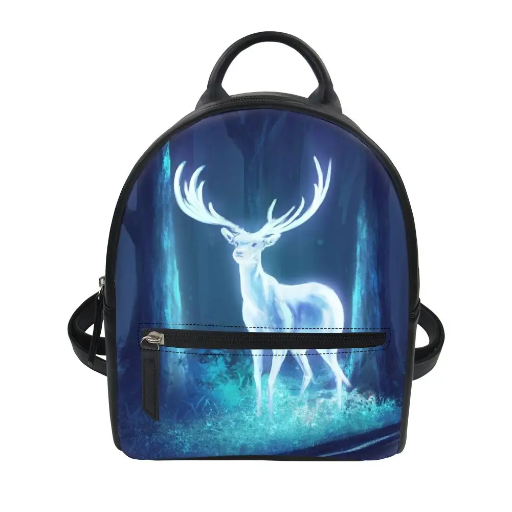 

Женский рюкзак из ПУ кожи, с принтом оленя