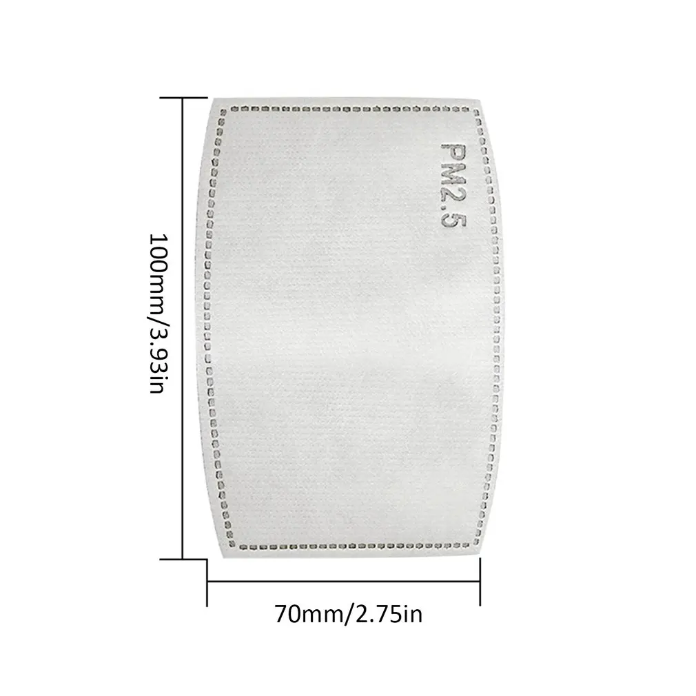

100 Pcs Pm2.5 Filter 5 Layers Protective Activated Carbon Mask Filter 3D Fitting Breathable Mask Replacement Pad for child