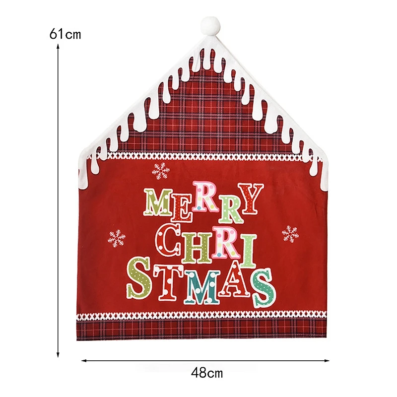 

2 Pcs Merry Christmas Chair Cover for Restaurant Home Christmas Festival Decor