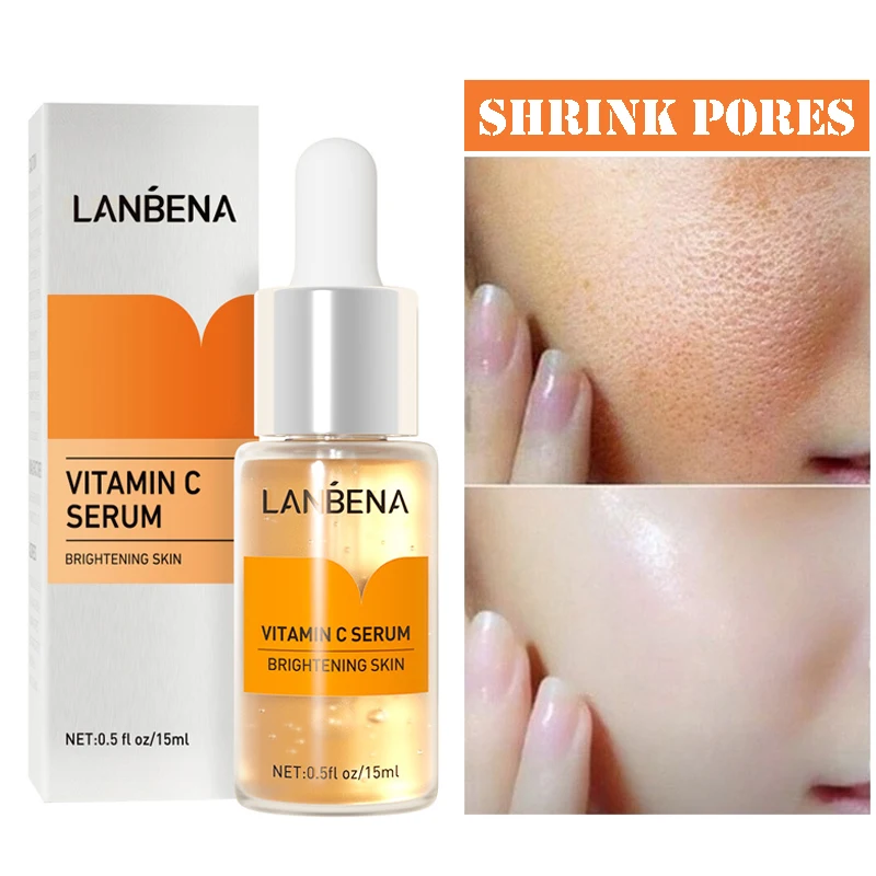 

15ml Vitamin C Face Serum Skin Care Hyaluronic Acid Whitening Essence VC Moisturzing Shrink Pores Anti-aging Face Serum Oil