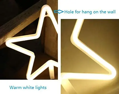 Неоновый светильник с пентаграммой неоновые световые вывески теплый белый