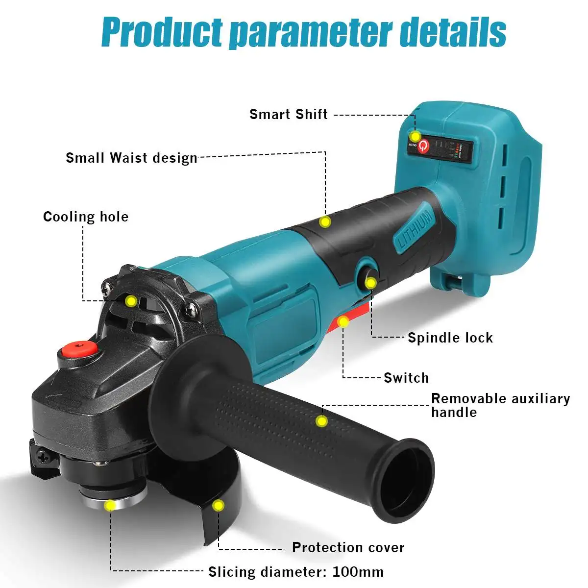 125 мм/100 мм бесщеточная Беспроводная угловая шлифовальная машина с переменной