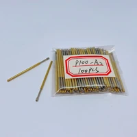 100pcs metal brass nickel plated compression spring test pin p100 a2 diameter 1 36mm electronic home universal test probe