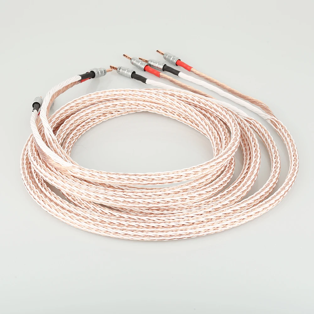 Пара 12TC Hi Fi кабель для колонок высокое качество чистый OCC провод с разъемом BFA