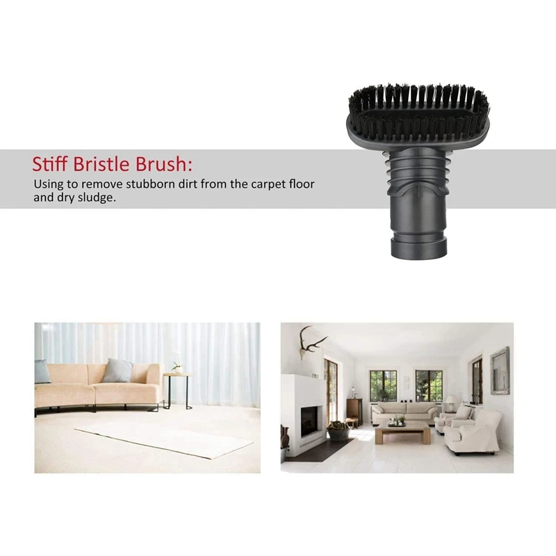 

2 Set Vacuum Cleaner Accessories: 1 Pcs Flexible Antistatic Brush & 1 Set Suction Head Brush Head Set