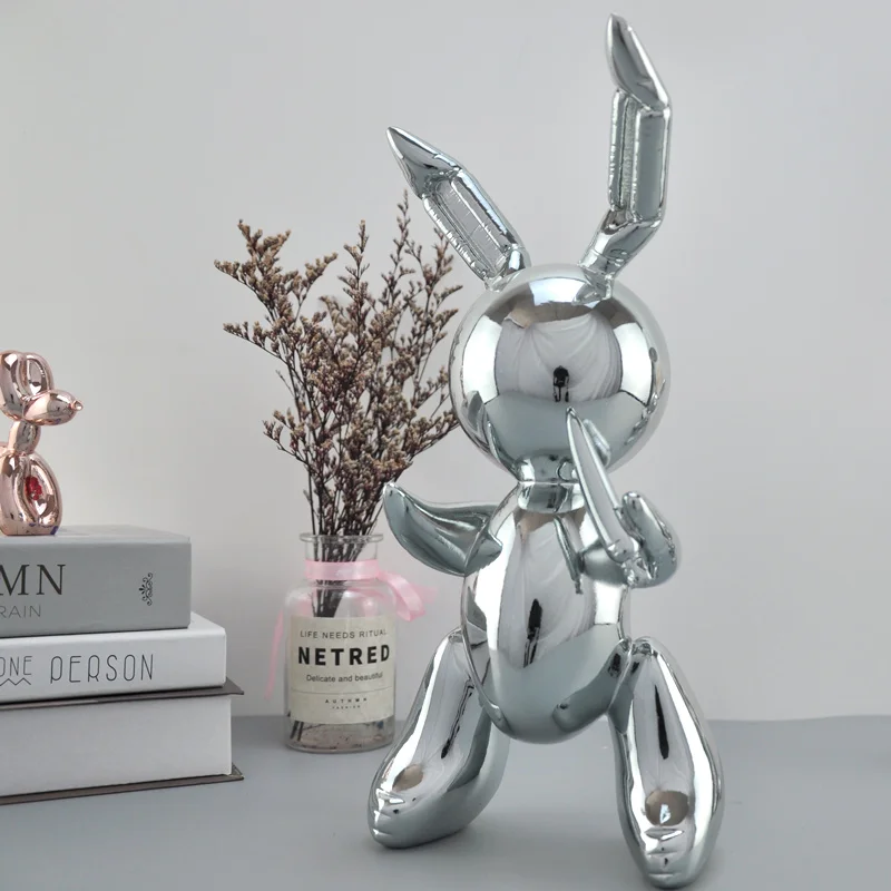 Блестящий воздушный шар кролик статуя имитация кролика животное Художественная