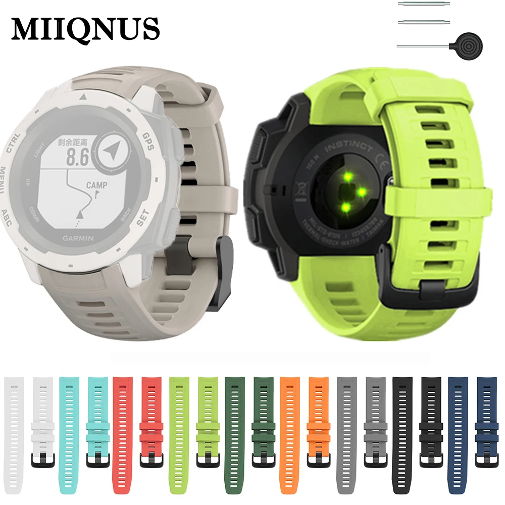 MIIQNUS силиконовый ремешок для часов Garmin Instinct Смарт часы классические