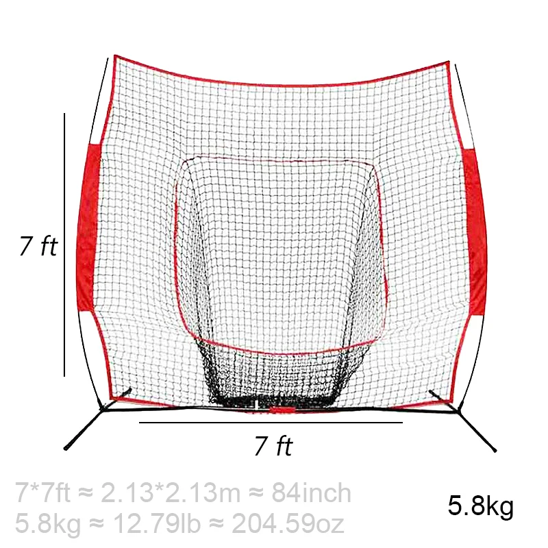 

77ft Baseball & Softball Practice Hitting Net Frame Baseball Strike Zone Pitching Practise Screen Barrier Nets 5.8KG