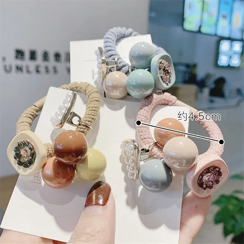 Резинки для волос женские эластичные с бусинами |