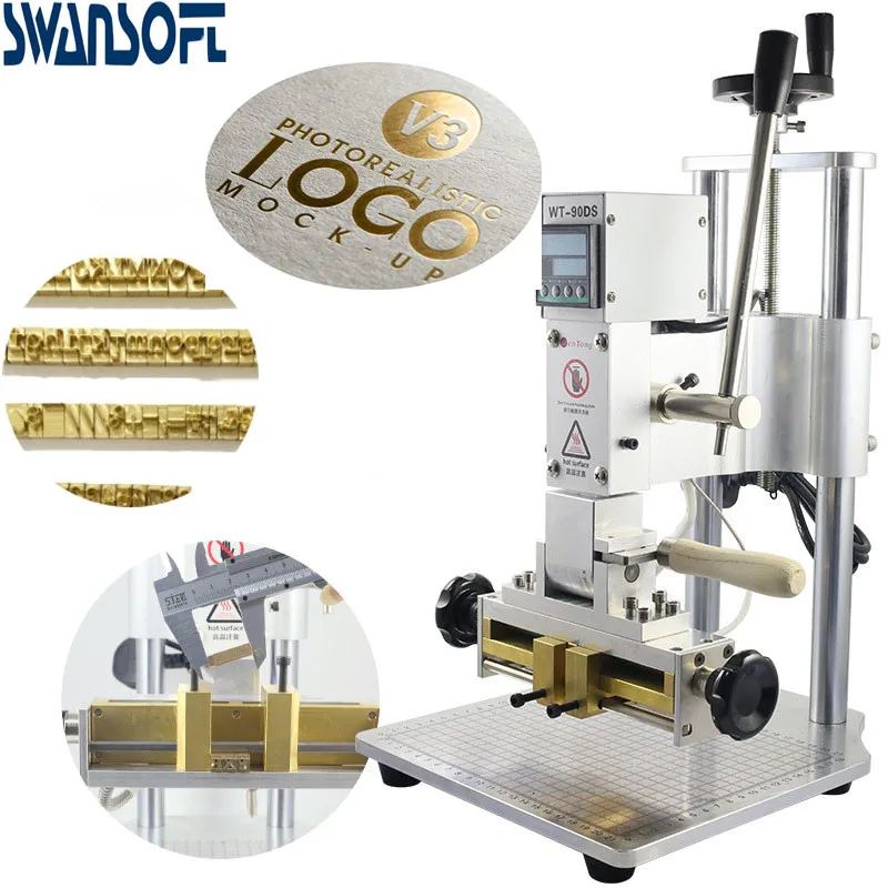 SWANSOFT две руки цифровая машина для горячего тиснения фольгой большой кожаной