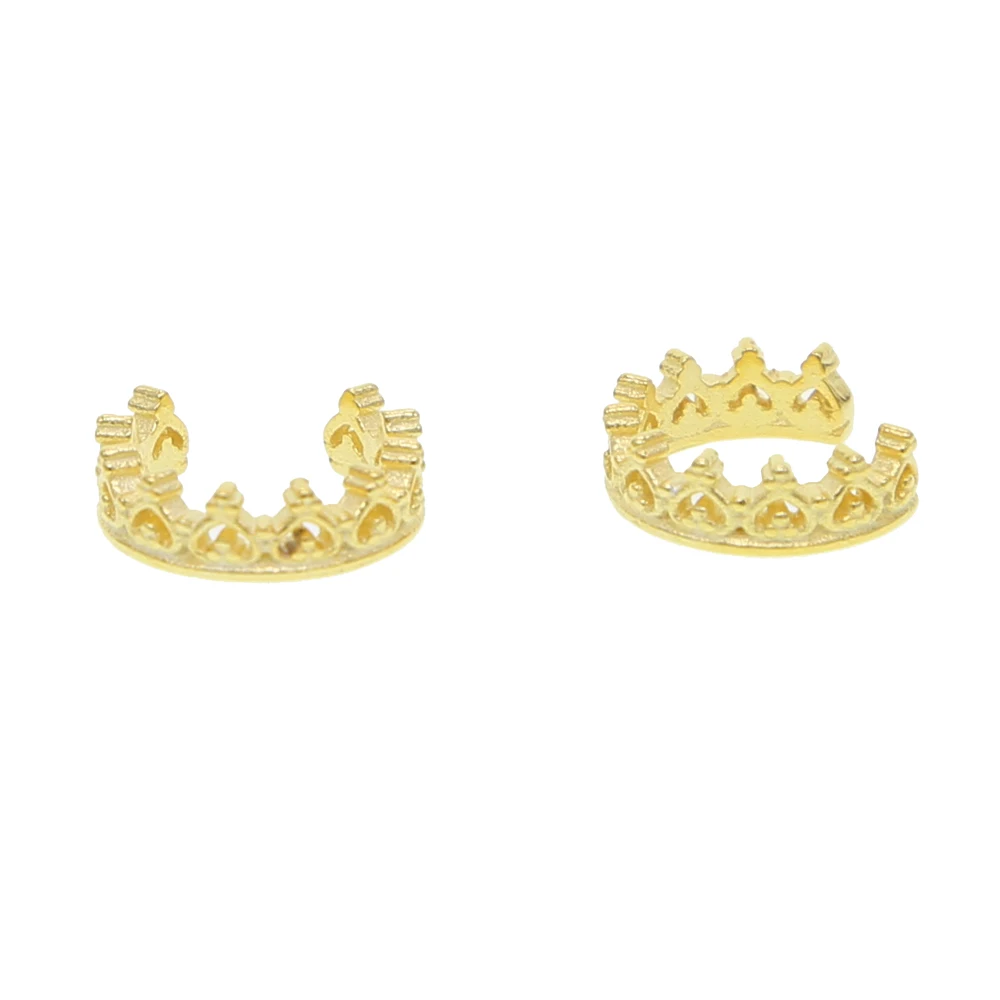 Новое поступление серьги клипсы в форме короны золотистые желтые серебристые
