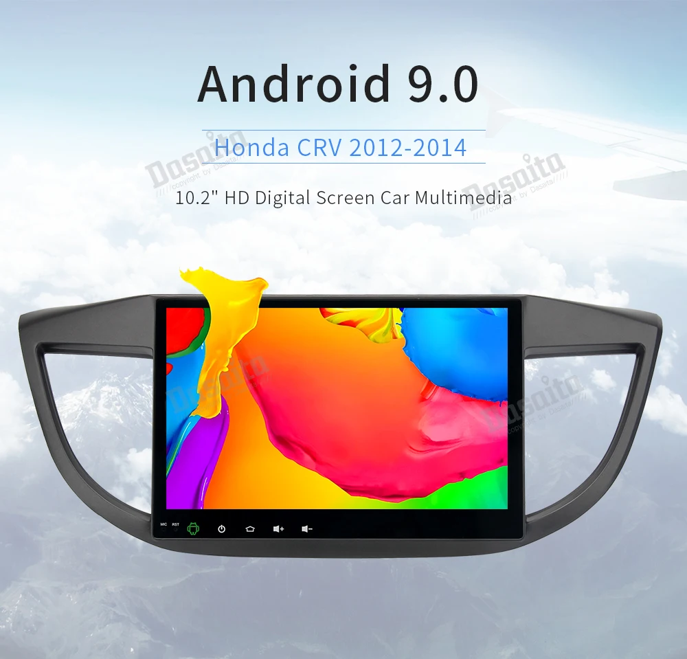 Dasaita 10," 2 Din Android 9,0 Автомагнитола gps для Honda CRV мультимедиа 2012 2013 авто стерео MP3 1024*600 встроенный Micropho