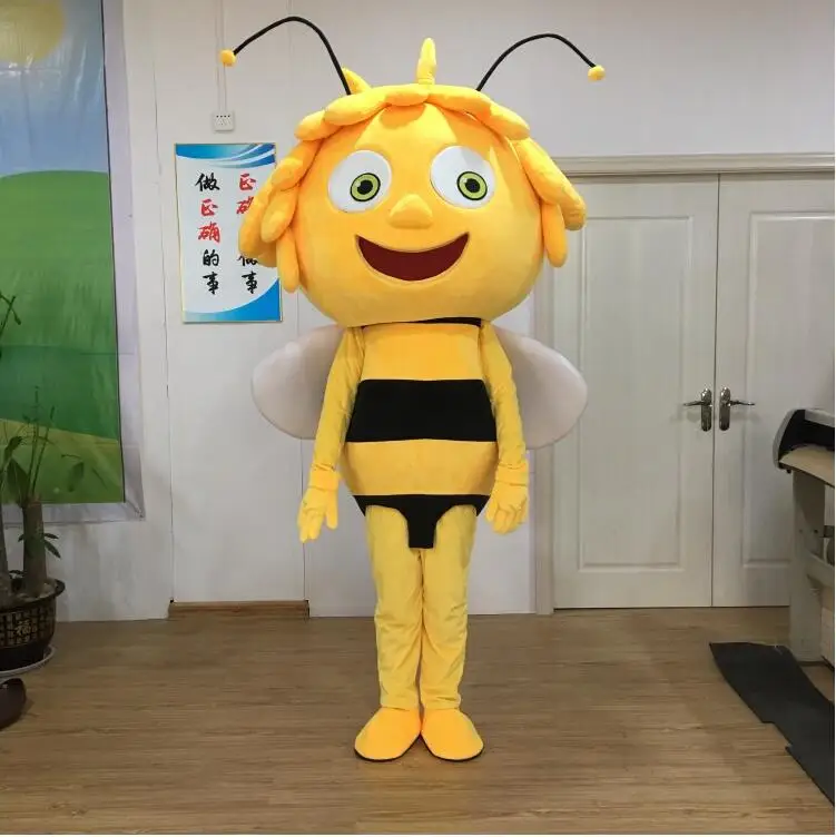 

Character Maya Bee Mascot Costume Adult Cartoon Character Outfit Suit Halloween Carnival Party Cosplay Performance Costume