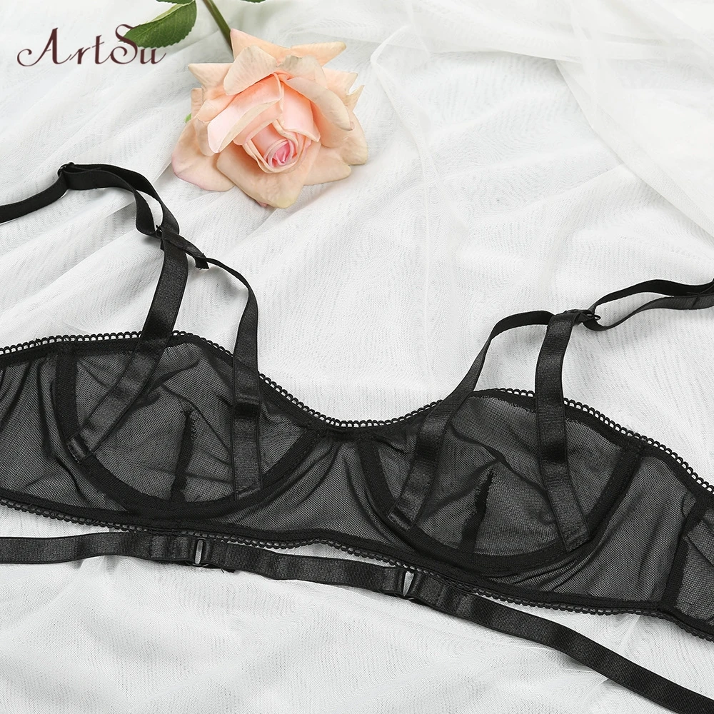 

Artsu Lingerie Sexy Set Goth Lingerie Bra Party Set Transparent Erotic Lingerie Brassiere Sexy Underwear 41070