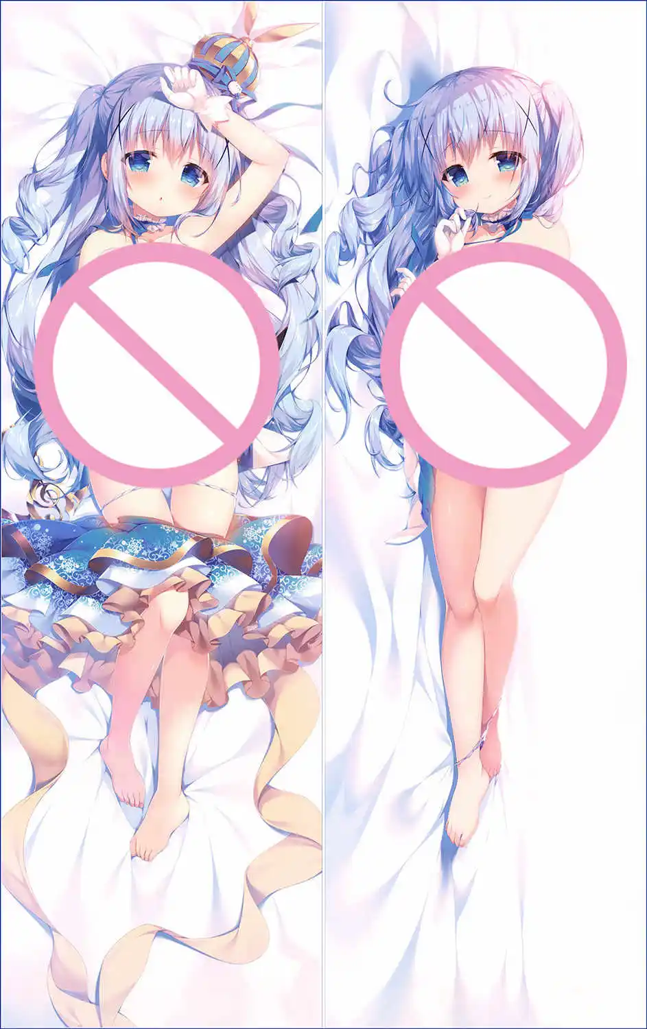 Gochuumon wa usagi desu ka аниме персонажи kafuu chino & ujimansu chiya наволочка для подушки тела hoto cocoa