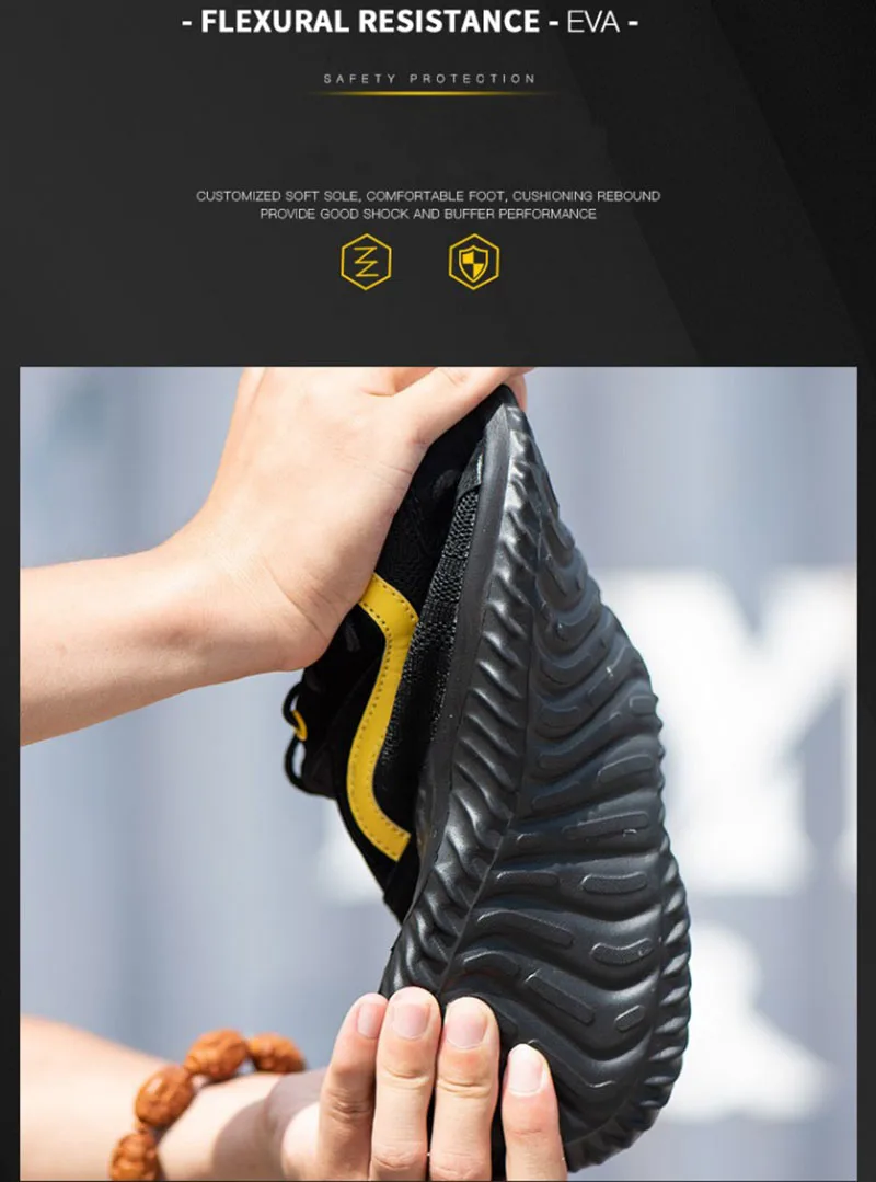 New Indestructible Men's Steel Toe Safety Boots Breathable Anti-smashing Puncture-Proof Work Shoes Welder Safety Boot Sneakers