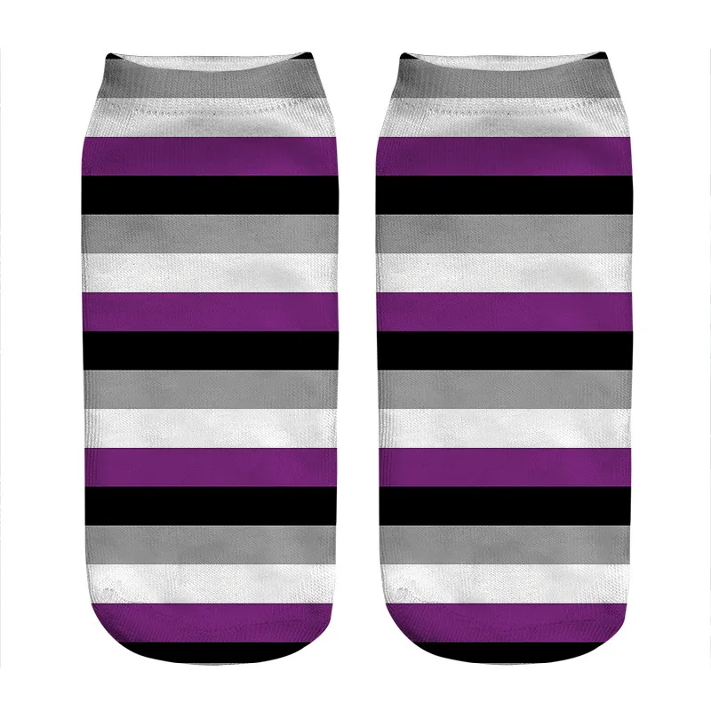 

2021 Women's socks kawaii Asexual Pride Flag Printed Socks Woman harajuku Happy Funny Novelty cute girl gift Socks for women