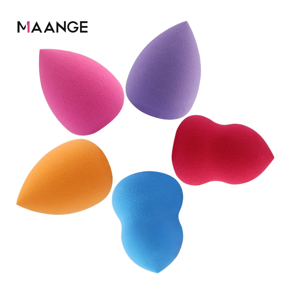 5 шт. спонж для макияжа MAANGE нанесения основы консилера крема мягкая губка в воде