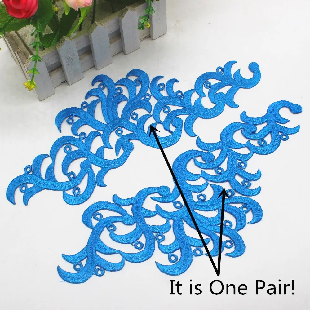 Золотые вышитые нашивки для волос 3D Цветочная аппликация зеркальные пары