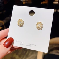 earrings for women opal super flash short temperamental high grade earrings internet celebrity same style ear rings