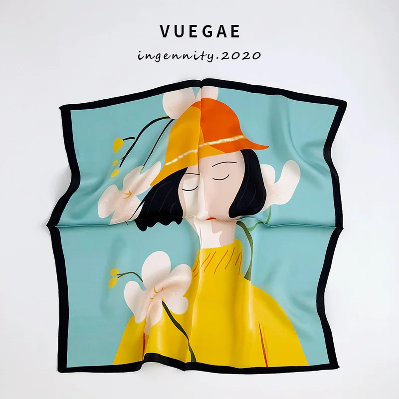 

2020 Фирменный шарф из 100% чистого шелка, женский модный шейный платок, квадратные маленькие Дизайнерские шарфы из пашмины, бандана