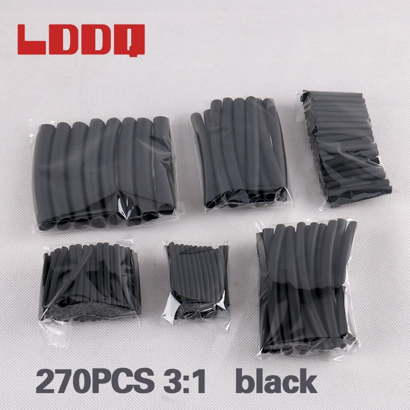 270 шт. термоусадочные трубки с клеем красные черные|Кабельные рукава| |