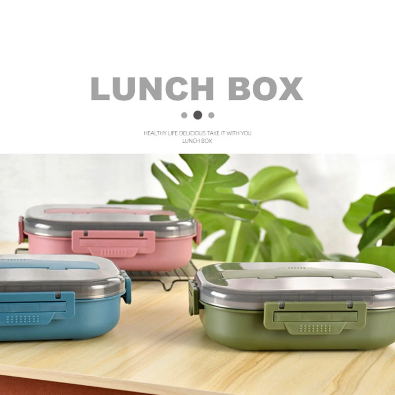 Нержавеющая сталь контейнер для еды Ланч-бокс столовая посуда Ланчбокс 3 слоя Bento