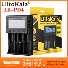 LiitoKala Lii-PD4 LCD Battery Charger for 18650 26650 21700 18350 AA AAA 3.7V/3.2V/1.2V/1.5V lithium NiMH battery 18650 charger