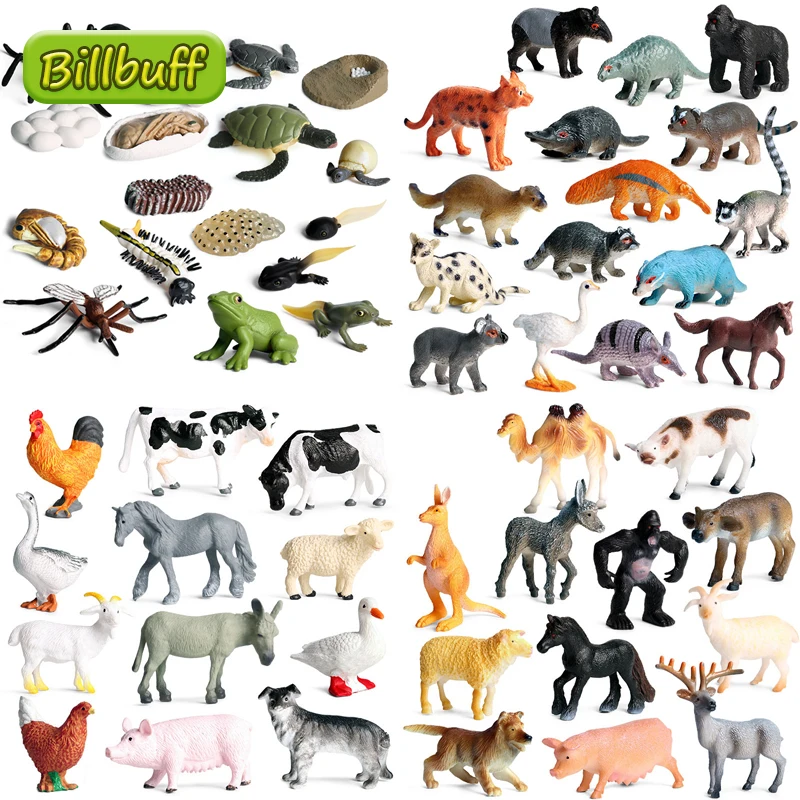 12 шт маленькая мини Дикие животные курица лягушка имитационная модель