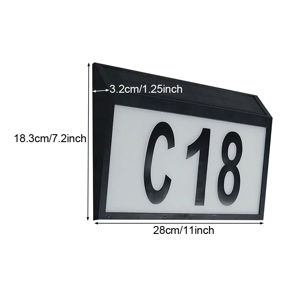 

Waterproof Signs House Numbers Plaque Lamp Street Self Stickers Address Outdoor Wall Mounted Letters Home Decor Solar Powered