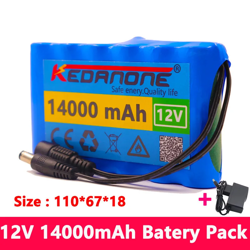 

Original 18650 Li-Ion Battery Portable Rechargeable Battery DC 12 V 12.6 V 14000mAh Battery/12.6V Battery Pack +12.6V1A Charger