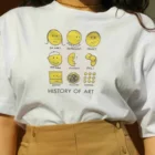 Kuakuayu HJN истории искусства Графические футболки летняя Модная хлопковая Повседневная забавная футболка с персонажами из мультфильмов футболка 90s модная футболка