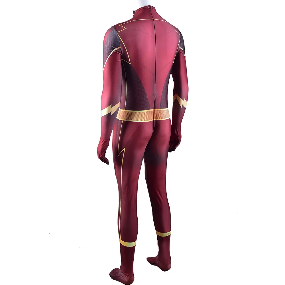 Флэш-костюм для косплея с 3D оттенком лайкра Хэллоуин супергерой Барри Аллен