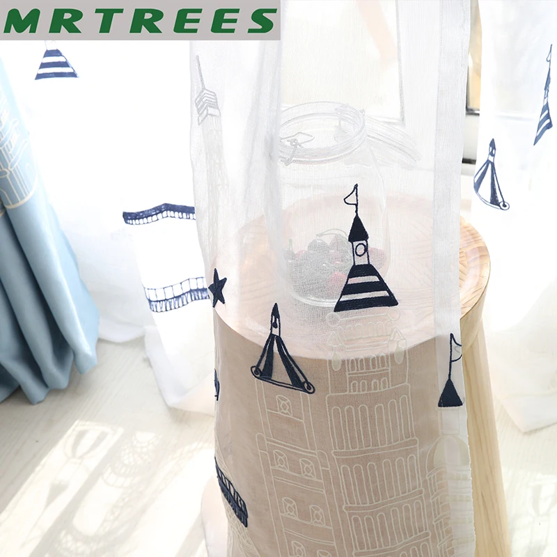 Затемняющие Мультяшные шторы с вышивкой для гостиной мальчиков детей спальни